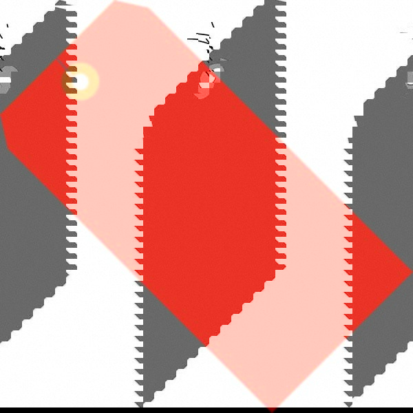 Blank Tag: 4-1/4'' High, Fluorescent Red, Synthetic Paper